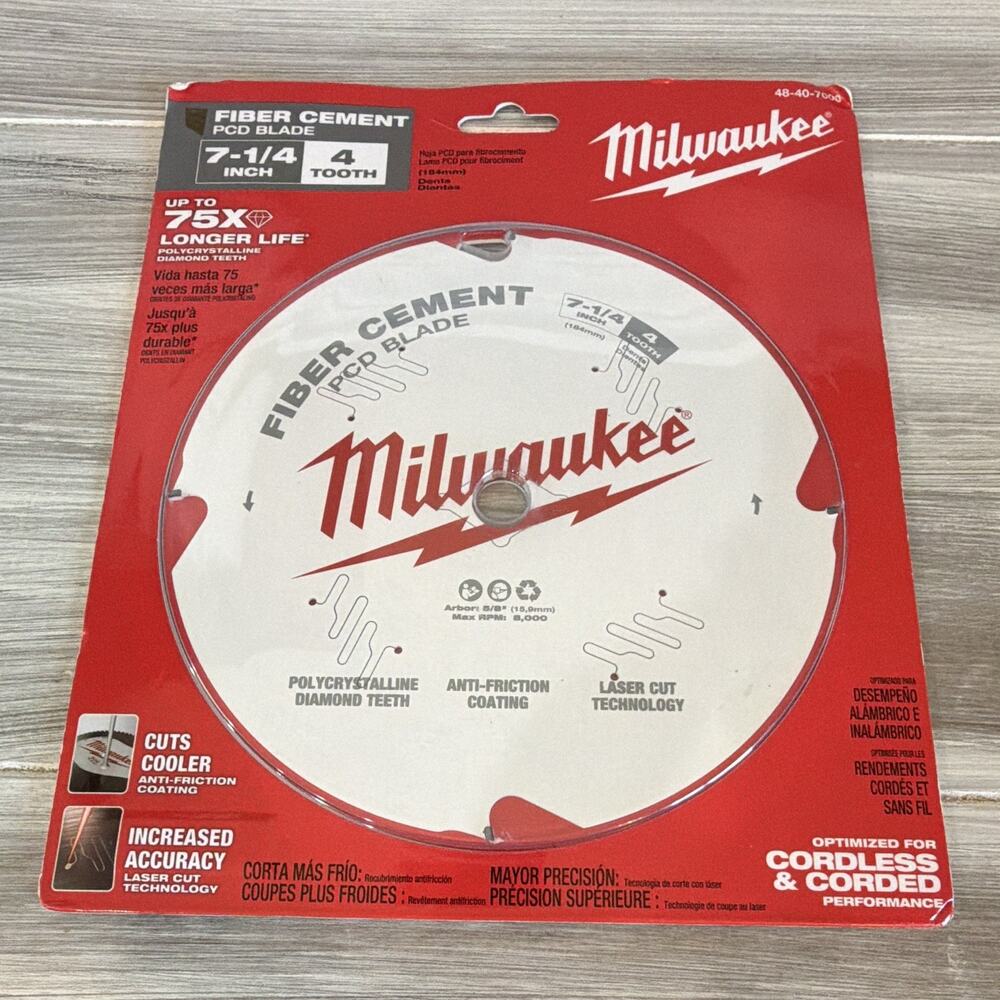 Milwaukee Fiber Cement Circular Saw Blade 7-1/4 in 4T Diamond 48-40-7000
